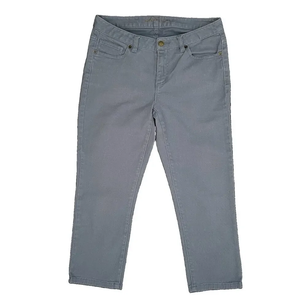 Michael Kors Women’s Blue Gray Cropped Stretch Jeans 5-Pocket size 4